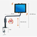 Aidata Tablet Desk Clamp - Dimensions and Range of Movement