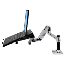 Ergotron LX Notebook Tray Mounted on Articulating Monitor Arm