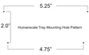 Humanscale Big Keyboard Tray - Mounting Hole Pattern