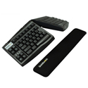 Goldtouch Slimline Gel Wrist Rest with splayed, tented keyboard