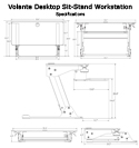 Volante Desktop Sit-Stand Workstation - Specifications Sheet