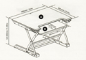 DeskRite 100 Sit-Stand Platform - Dimensions